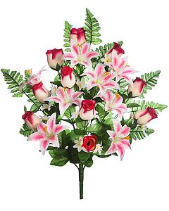 RAMO FRONTAL ROSAS Y LILIUMS 60CM
