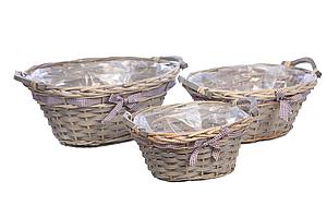 SET 3 CESTAS PLANAS LAZO 16CM