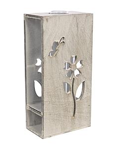 FLORERO MADERA Y PROBETA 20CM