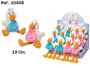 EXPOSITOR 12 PCS CIGUEÑAS PELUCHE 19CM