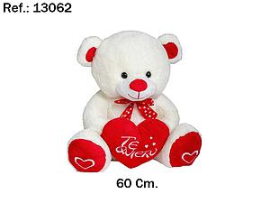 PELUCHE OSO PIES ROJOS 60CM